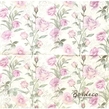 Serwetka do decoupage róże pastelowe 33x33 DAISY
