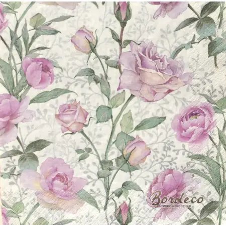 Serwetka do decoupage róże pastelowe 33x33 DAISY