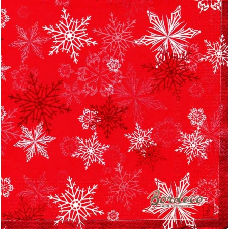 Serwetka do decoupage wzory płatków śniegu 33x33 DAISY
