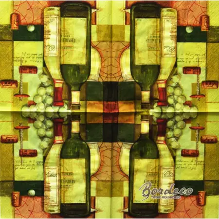 Serwetka do decoupage butelki wina 33x33 DOMEX Unikat