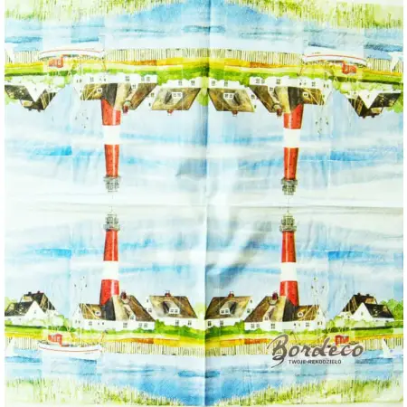Serwetka do decoupage nadmorska wioska 33x33 DOMEX Unikat