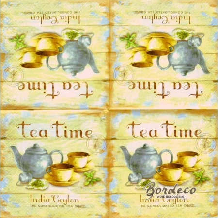 Serwetka do decoupage czas na indyjską herbatę Ceylon 33x33 DUNI Unikat