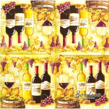 Serwetka do decoupage degustacja wina 33x33 DUNI Unikat