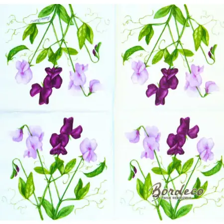 Serwetka do decoupage groszek pachnący 33x33 DUNI. Unikat