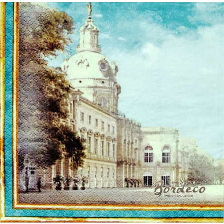 Serwetka do decoupage królowa Zofia i jej pałac Charlottenburg 33x33 DUNI Unikat
