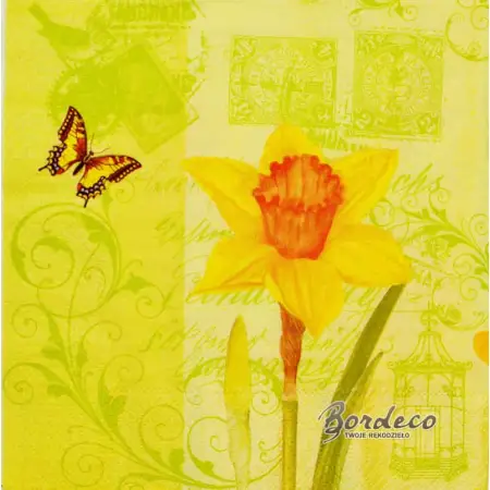 Serwetka do decoupage wiosenne żółte narcyzy 33x33 DUNI. Unikat
