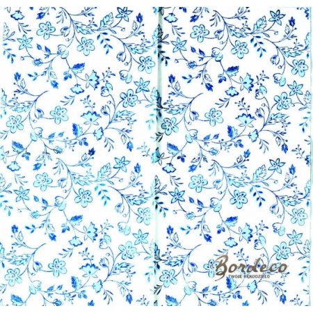 Serwetka do decoupage niebieskie ludowe wzory kwiatowe  33x33 DUNI. Unikat