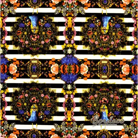 Serwetka do decoupage kolorowy paw i kwiaty 33x33 DUNI. Unikat