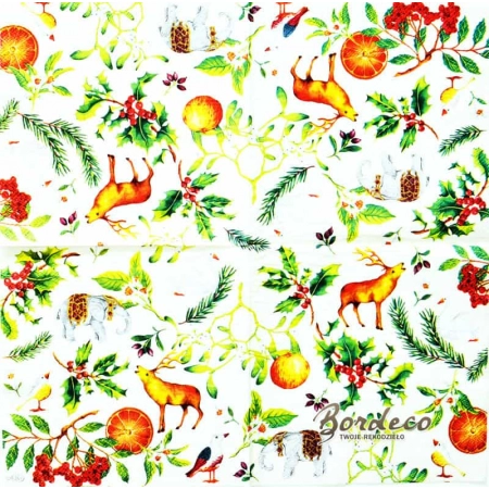 Serwetka do decoupage świąteczny misz masz 33x33 DUNI. Unikat