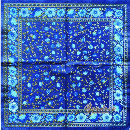 Serwetka do decoupage tapeta w niebieskie kwiaty 33x33 DUNI