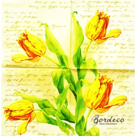 Serwetka do decoupage wielobarwne tulipany 33x33 DUNI Unikat