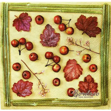 Serwetka do decoupage jesienne rośliny 33x33 DAISY Unikat