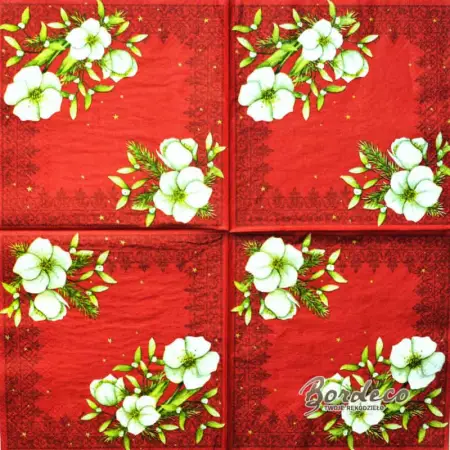 Serwetka do decoupage kompozycja ciemiernika z jemiołą 33x33 DAISY Unikat