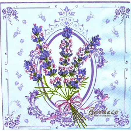 Serwetka do decoupage kompozycja z lawendą 33x33 DAISY Unikat