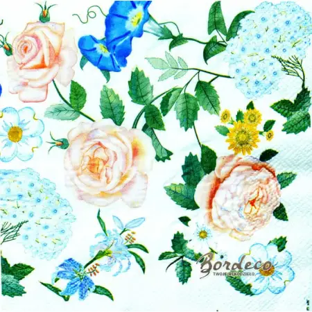 Serwetka do decoupage kwiaty ogrodowe 33x33 Daisy Unikat