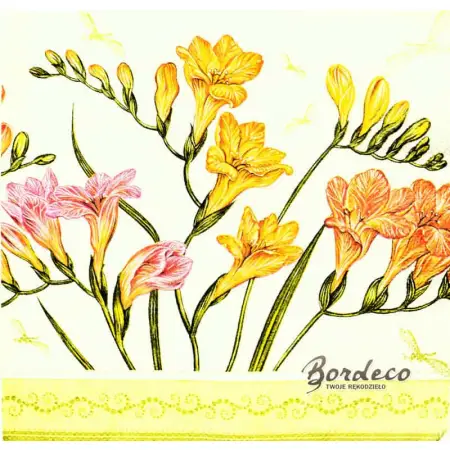 Serwetka do decoupage malowane frezje 33x33 DAISY