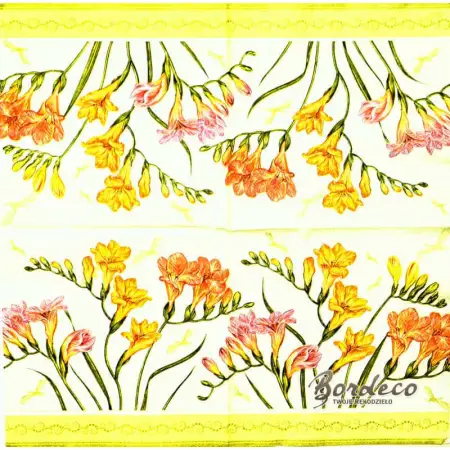 Serwetka do decoupage malowane frezje 33x33 DAISY