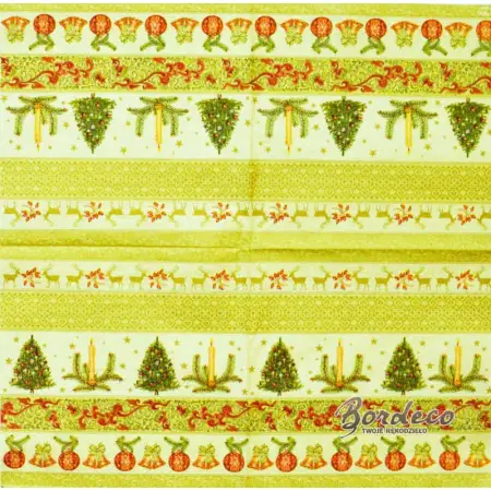 Serwetka do decoupage świąteczne szlaczki 33x33 DAISY Unikat