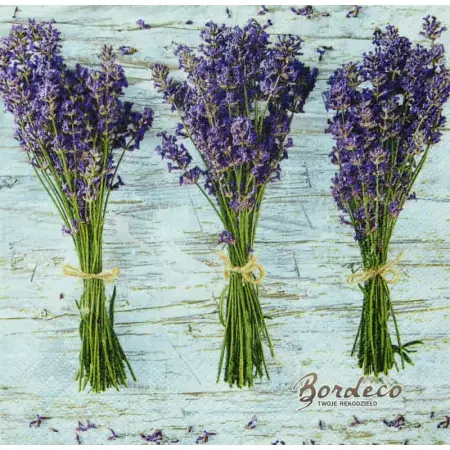 Serwetka do decoupage trzy wiązki lawendy 33x33 DAISY Unikat