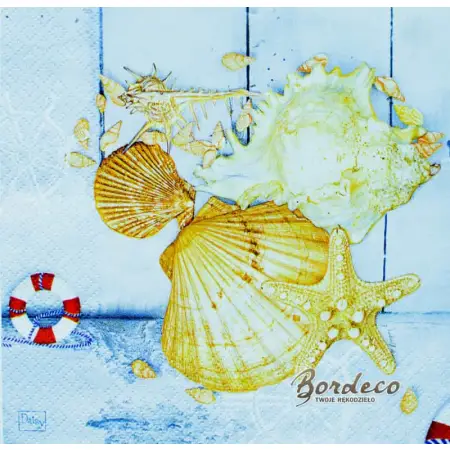 Serwetka do decoupage żaglówka i muszelki 33x33 DAISY Unikat