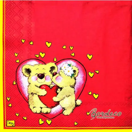 Serwetka do decoupage zakochane misie 33x33 DAISY Unikat