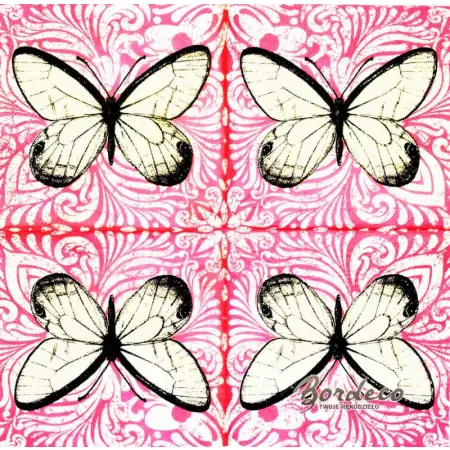 Serwetka do decoupage duży biały motyl 33x33 EASY LIFE Unikat