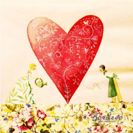 Serwetka do decoupage akochana para podlewa serce 33x33 FART Unikat
