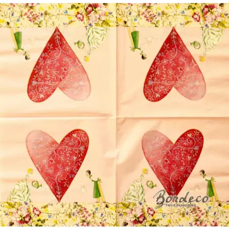 Serwetka do decoupage akochana para podlewa serce 33x33 FART Unikat