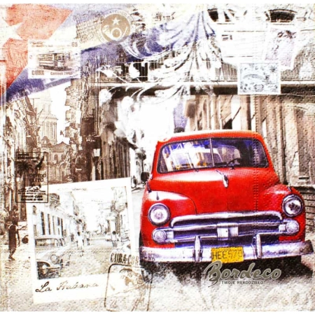 Serwetka decoupage stara Hawana, Kuba vintage 33x33 GOMAR
