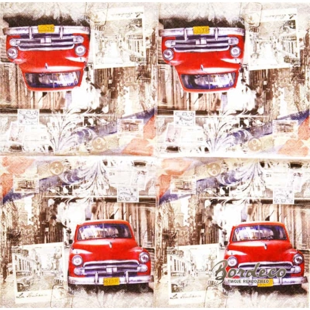 Serwetka decoupage stara Hawana, Kuba vintage 33x33 GOMAR