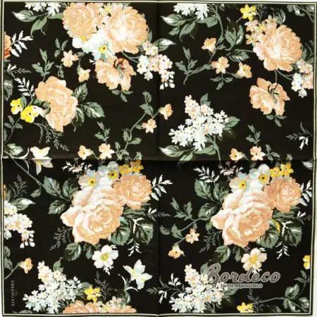 Serwetka do decoupage kwiaty róże na czarnym tle 33x33 GREENGATE Unikat