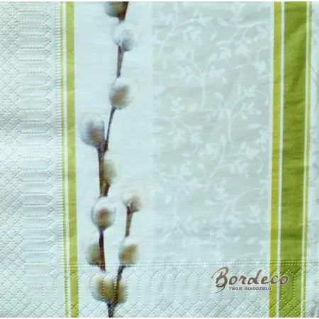 Serwetka do decoupage gałązka bazi, kotków 33x33 GOOD DAY  Unikat