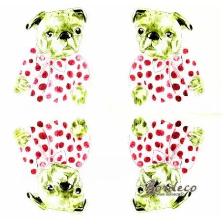 Serwetka do decoupage portret pieska buldoga w ubranku 33x33 H&M Unikat