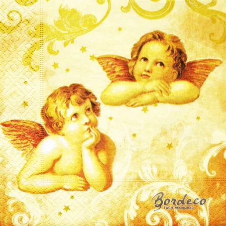 Serwetka do decoupage aniołki Rafael Santi 33x33 HANKE Unikat