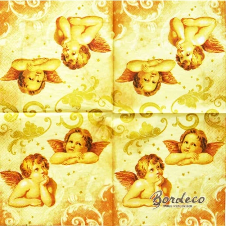 Serwetka do decoupage aniołki Rafael Santi 33x33 HANKE Unikat