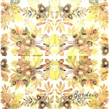 Serwetka do decoupage kasztany, żołędzie i liście 33x33 HANKE