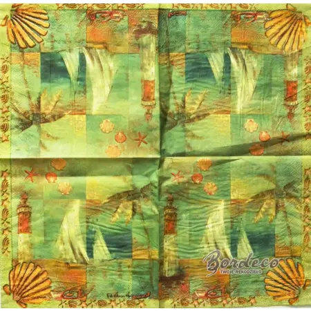 Serwetka do decoupage nadmorski pejzaż 33x33 HANKE Unikat