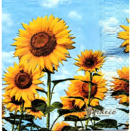 Serwetka do decoupage słoneczniki na tle nieba 33x33 HANKE Unikat