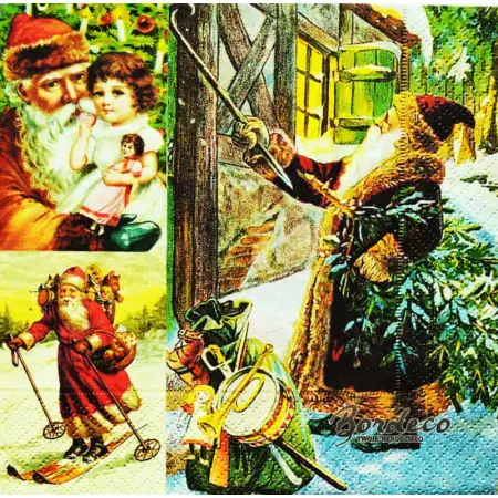 Serwetka do decoupage Mikołaje 33x33 HARMONY, Unikat