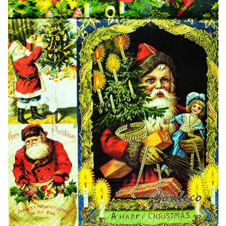 Serwetka do decoupage Mikołaje 33x33 HARMONY, Unikat