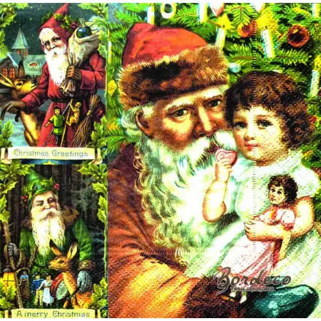 Serwetka do decoupage Mikołaje 33x33 HARMONY, Unikat
