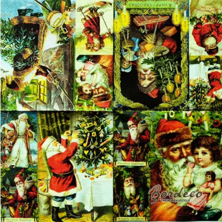 Serwetka do decoupage Mikołaje 33x33 HARMONY, Unikat