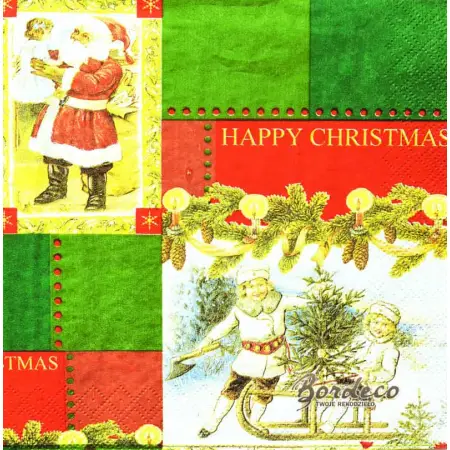 Serwetka do decoupage świąteczny nastrój, Happy Christmas 33x33 HARMONY, Unikat