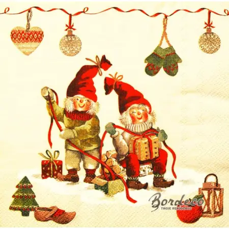 Serwetka do decoupage dzieci pakują prezenty 33x33 HOLMBLAD Unikat