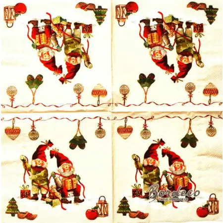 Serwetka do decoupage dzieci pakują prezenty 33x33 HOLMBLAD Unikat