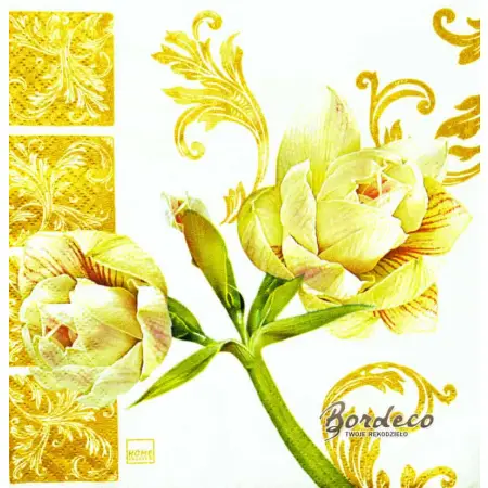 Serwetka do decoupage biały amarylis 33x33 HOME Unikat