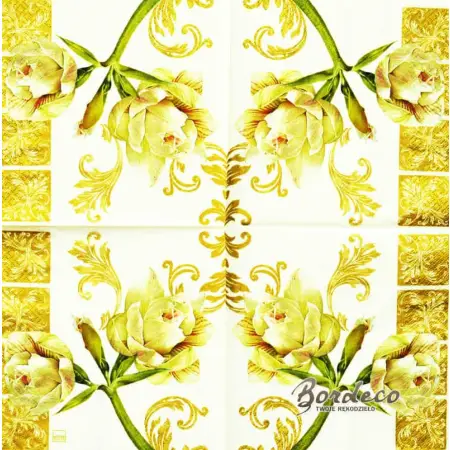 Serwetka do decoupage biały amarylis 33x33 HOME Unikat