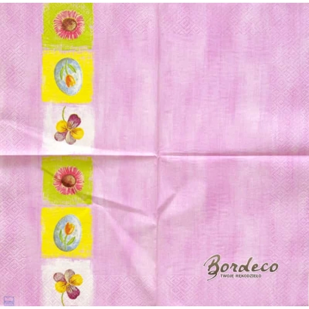 Serwetka do decoupage kwiaty w kwadratach 33x33 HOME Unikat