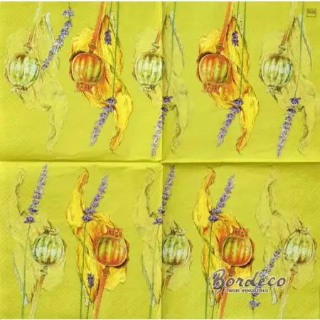 Serwetka do decoupage makówki i lawenda 33x33 HOME Unikat
