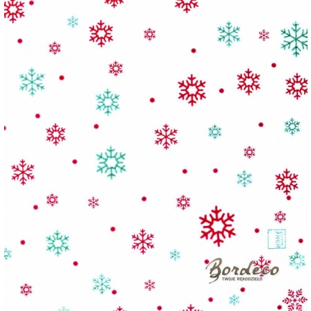 Serwetka do decoupage czerwone i zielone śnieżynki 33x33 HOME Unikat